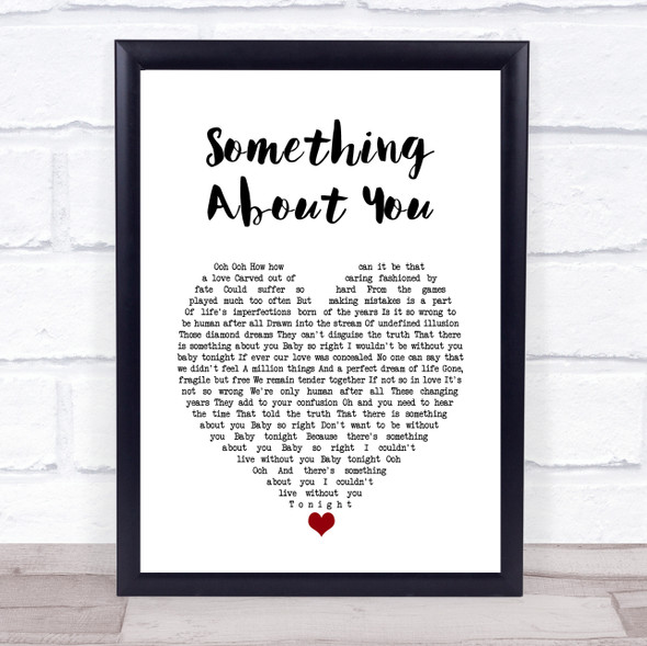 Level 42 Something About You White Heart Song Lyric Wall Art Print