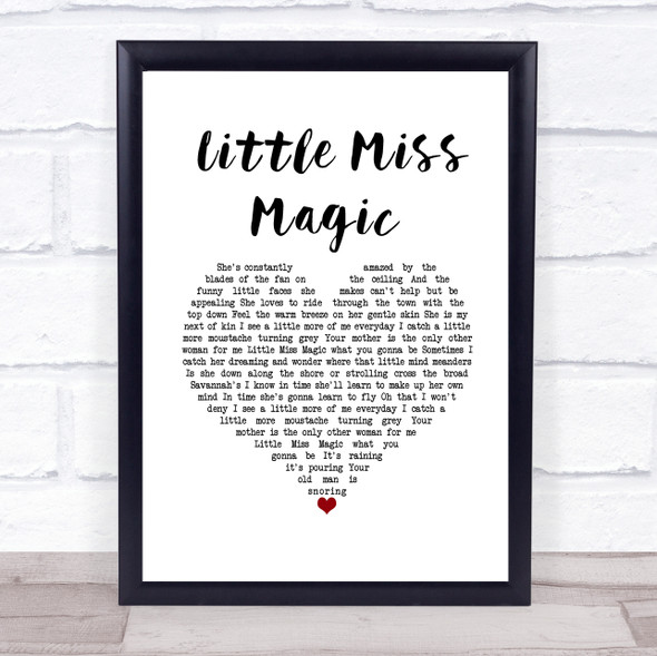 Jimmy Buffett Little Miss Magic White Heart Song Lyric Wall Art Print