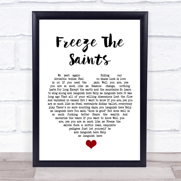 Stephen Malkmus Freeze The Saints White Heart Song Lyric Wall Art Print