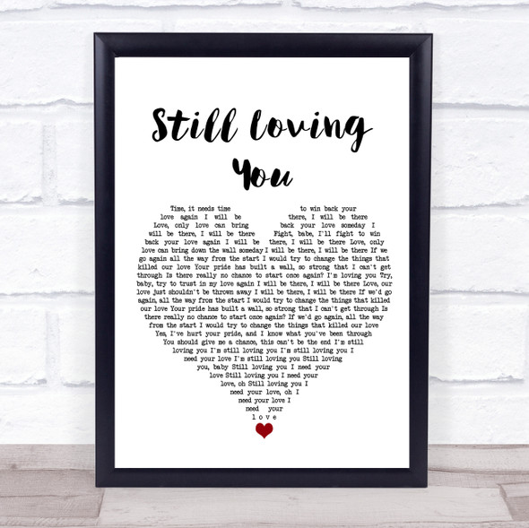 Scorpions Still Loving You White Heart Song Lyric Wall Art Print