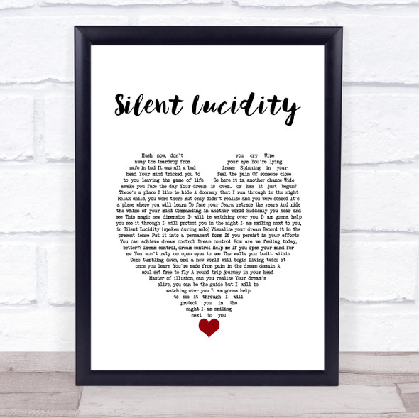 Queensryche Silent Lucidity White Heart Song Lyric Wall Art Print