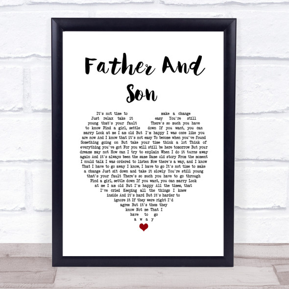 Boyzone Father And Son White Heart Song Lyric Wall Art Print