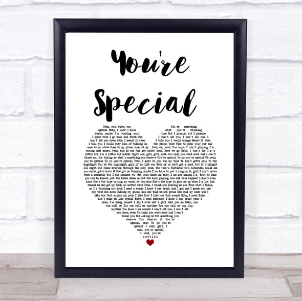 NF You're Special White Heart Song Lyric Wall Art Print