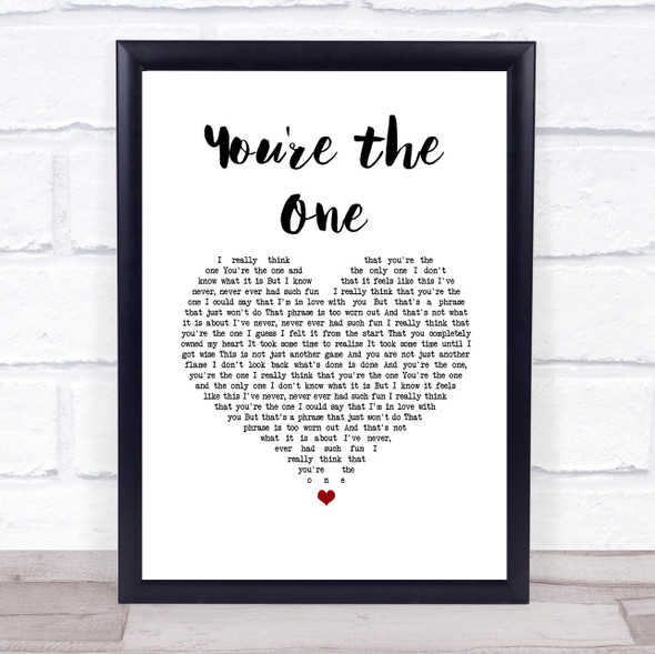 The Unkool Hillbillies You're the One White Heart Song Lyric Wall Art Print