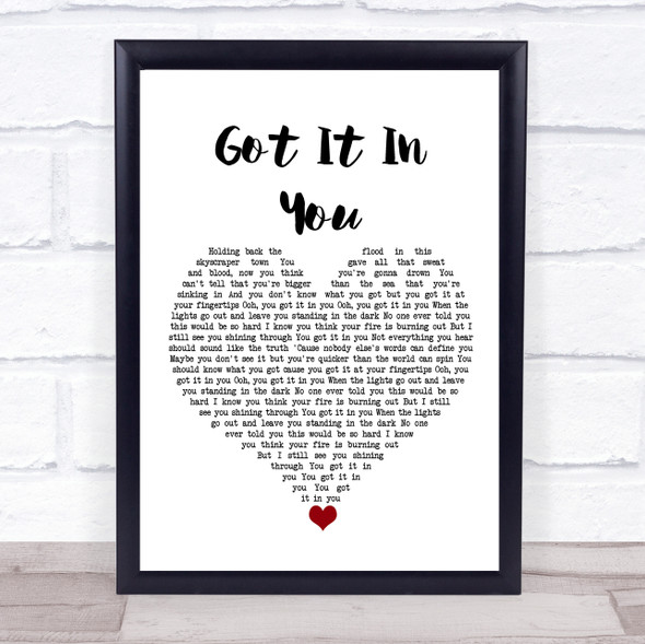 BANNERS Got It In You White Heart Song Lyric Wall Art Print