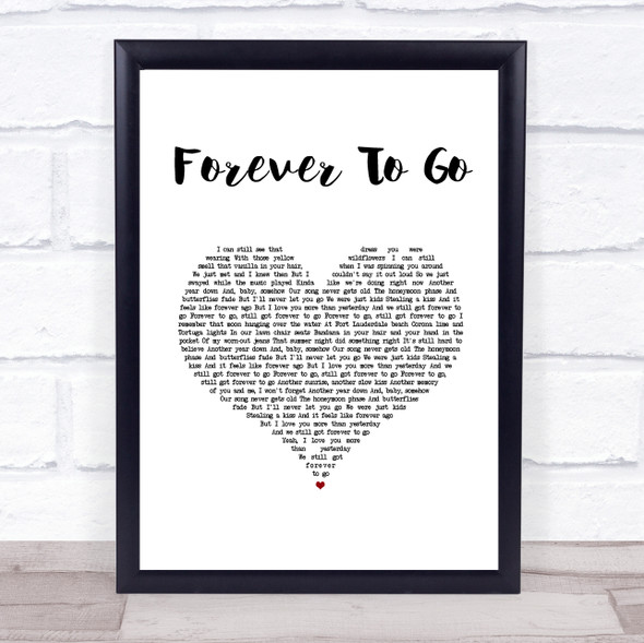 Chase Rice Forever To Go White Heart Song Lyric Wall Art Print