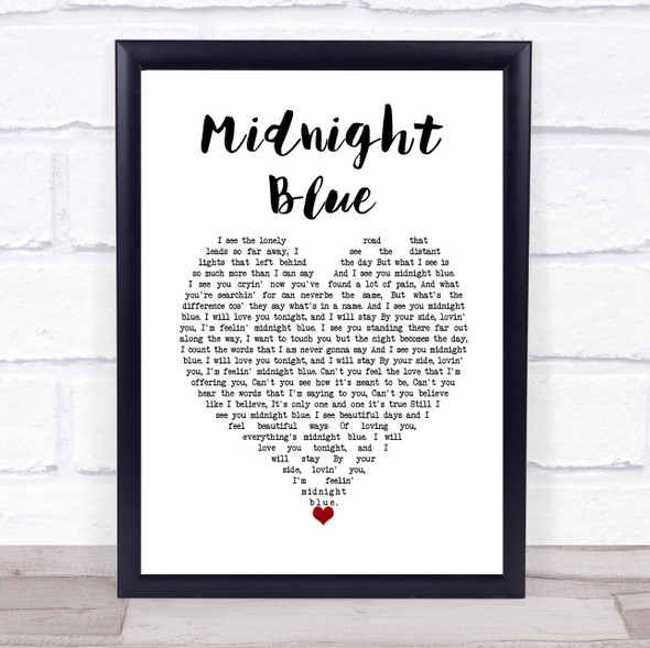 Electric Light Orchestra Midnight Blue White Heart Song Lyric Wall Art Print