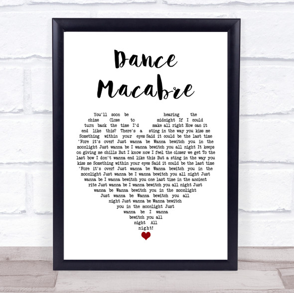 Ghost Dance Macabre White Heart Song Lyric Wall Art Print