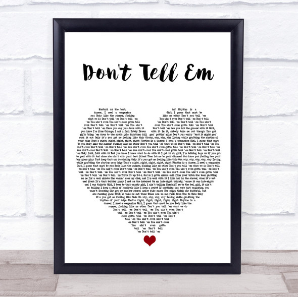 Jeremih Don't Tell Em White Heart Song Lyric Wall Art Print