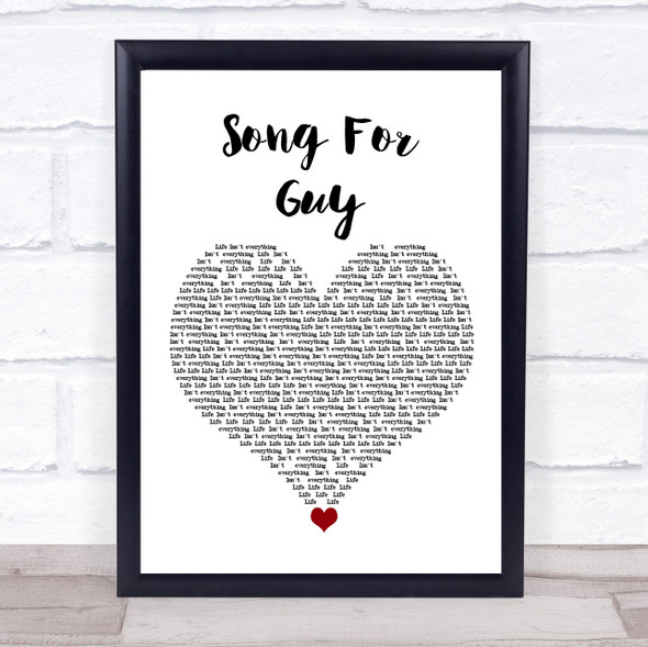 Elton John Song for Guy White Heart Song Lyric Wall Art Print