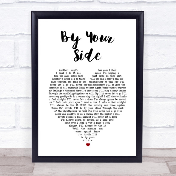 Jeff Scott Soto By Your Side White Heart Song Lyric Wall Art Print