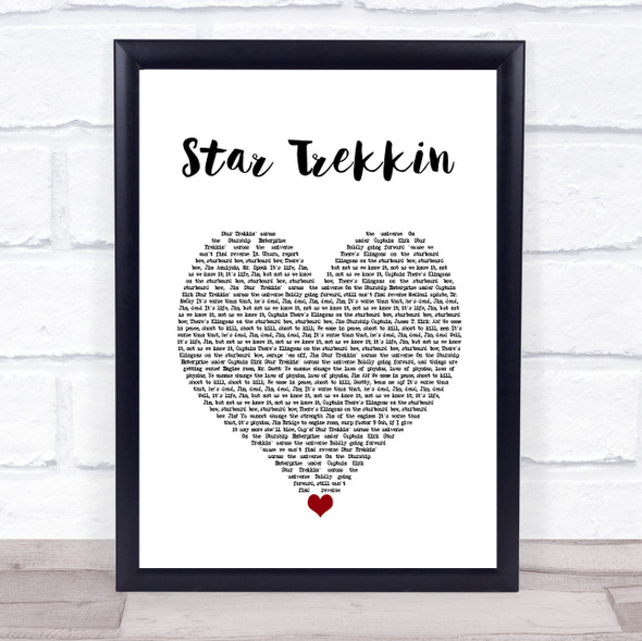 The Firm Star Trekkin White Heart Song Lyric Wall Art Print