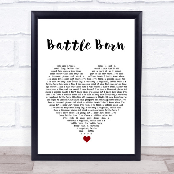 Five Finger Death Punch Battle Born White Heart Song Lyric Wall Art Print