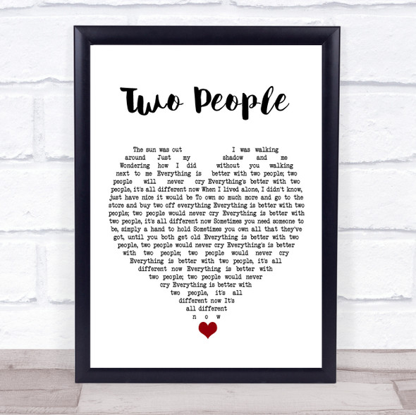 Caroline Spence Robby Hecht Two People White Heart Song Lyric Wall Art Print