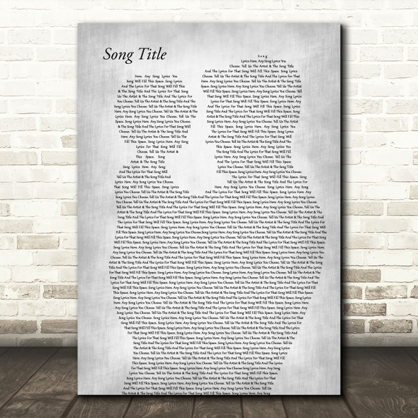 Any Song Lyrics Custom Father & Child Grey Song Lyric Print