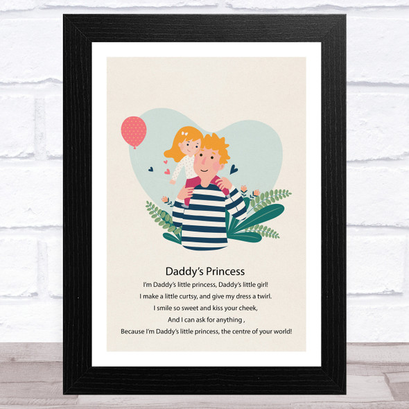 Daddy's Princess Design 4 Dad Father's Day Gift Wall Art Print