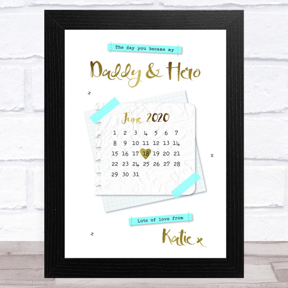 Day You Became My Dad One Child Personalized Dad Father's Day Gift Print