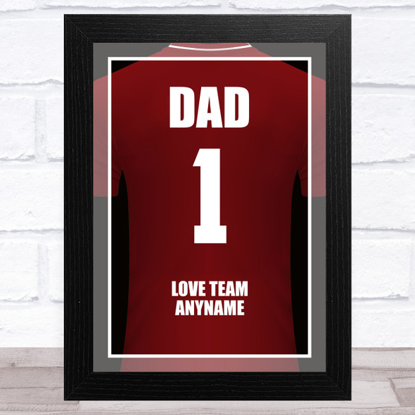 Dad No.1 Football Shirt Personalized Dad Father's Day Gift Wall Art Print