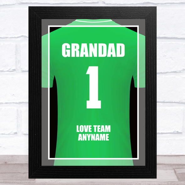 Grandad No.1 Football Shirt Green Personalized Dad Father's Day Gift Print