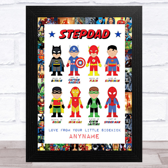 Stepdad Like My Favourite Super Hero's Personalized Dad Father's Day Gift Print