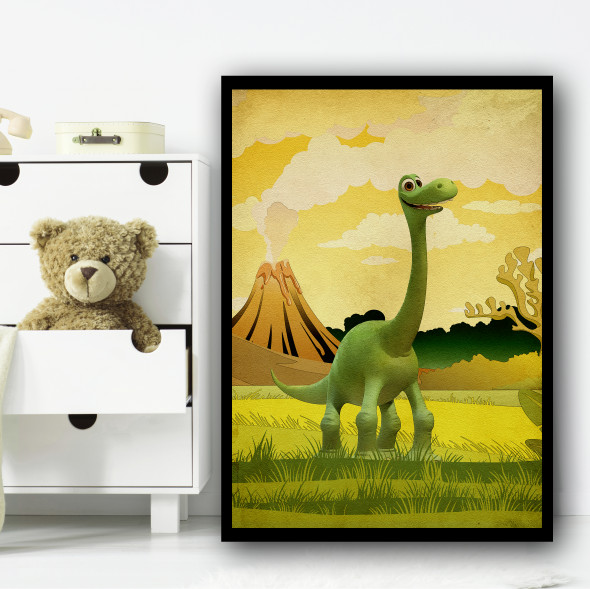 The Good Dinosaur Arlo Volcano Wall Art Print