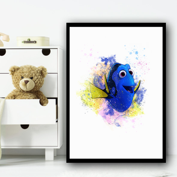 Dory Splatter Finding Nemo Wall Art Print