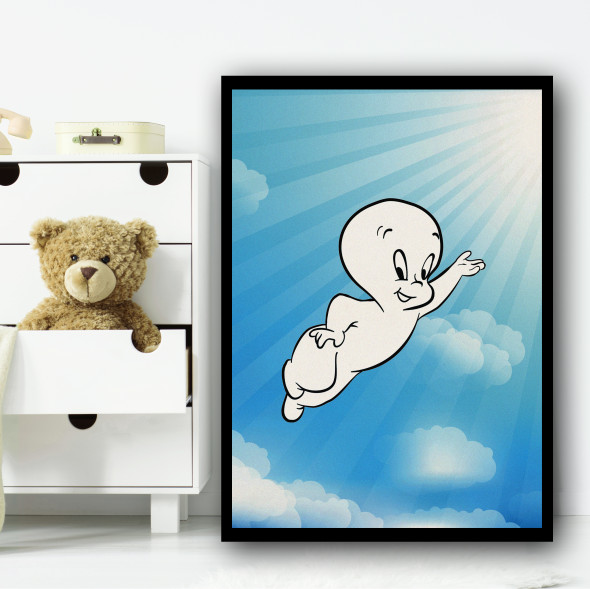 Casper The Ghost Clouds Wall Art Print