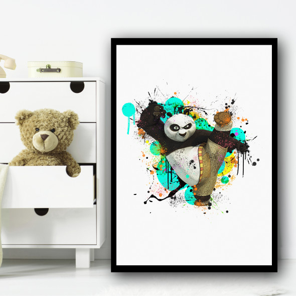 Kung Fu Panda Splatter Wall Art Print