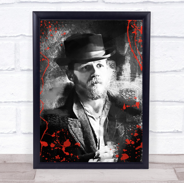 Peaky Blinders Alfie Black & White Blood Splatter Wall Art Print