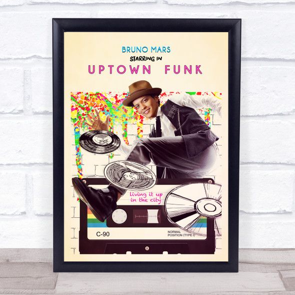 Bruno Mars Starring In Uptown Funk Vintage Wall Art Print