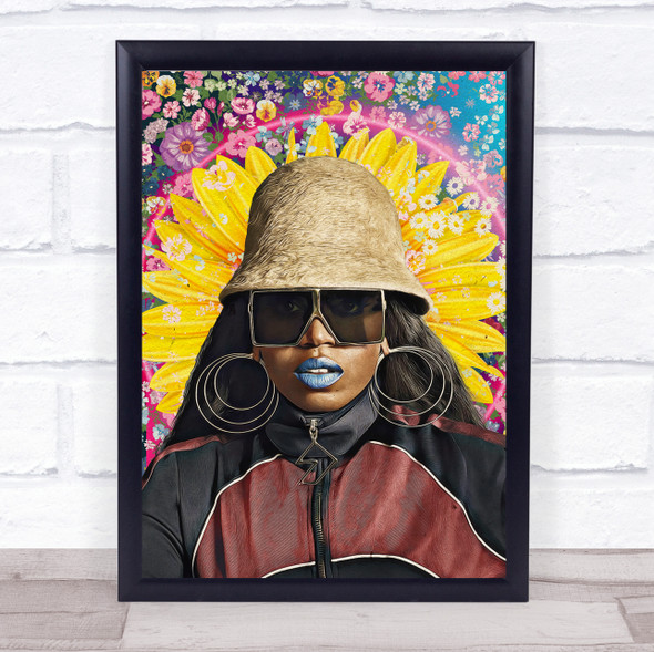 Missy Elliott colorful Sunflower Floral Wall Art Print