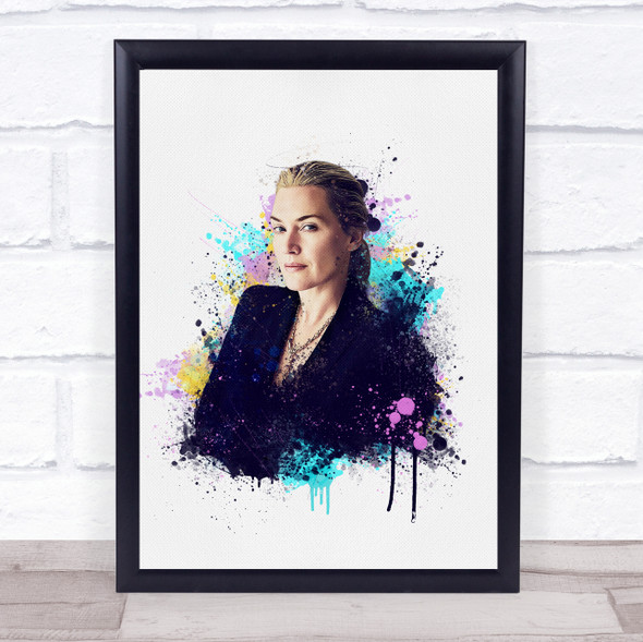 Kate Winslet Watercolor Splatter Drip Wall Art Print