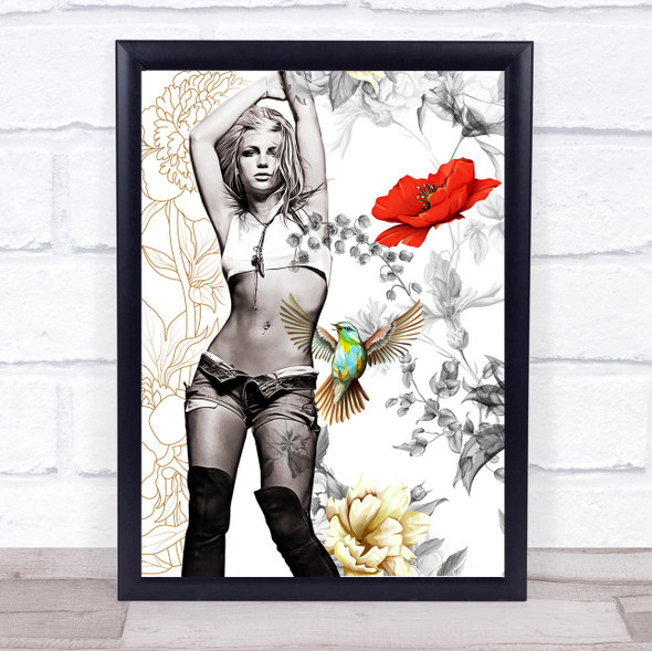 Britney Spears Golden Floral Oriental Wall Art Print