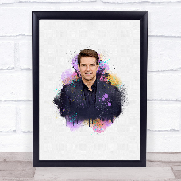 Tom Cruise Watercolor Splatter Drip Wall Art Print