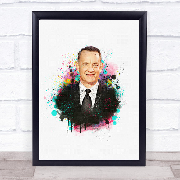 Tom Hanks Watercolor Splatter Drip Wall Art Print