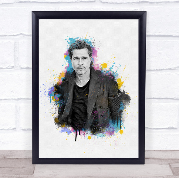 Brad Pitt colorful Splatter Drip Wall Art Print