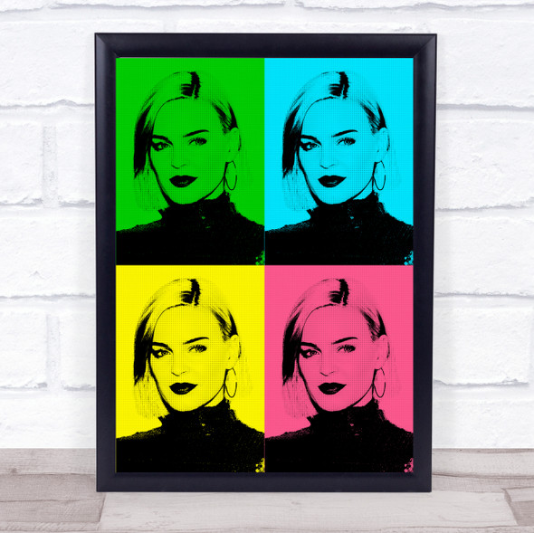 Anne Marie Repeated Neon Pop Art Wall Art Print