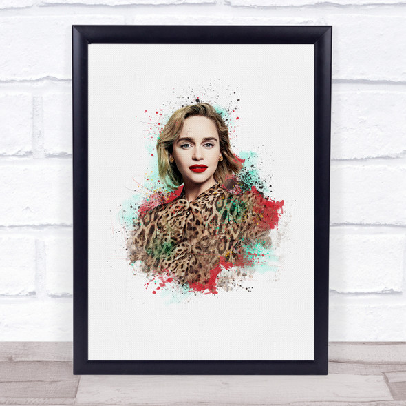 Emilia Clarke Red Green Splatter Wall Art Print