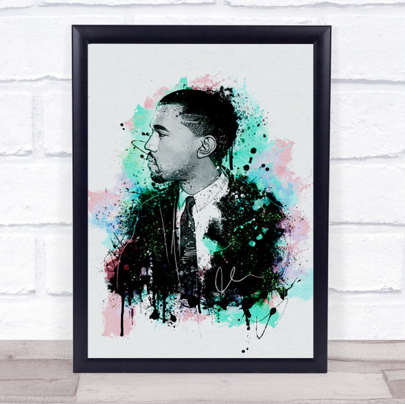 Kanye West Splatter Grunge Wall Art Print