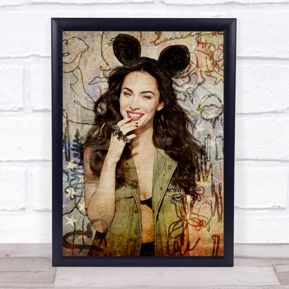 Megan Fox Rustic Graffiti Wall Art Print