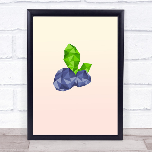 Blueberries Polygon Style Wall Art Print