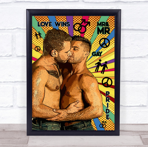 Erotic Gay Men Pride Pop Art Comic Wall Art Print Erotic Gay Men Pride Pop Art Comic Wall Art Print