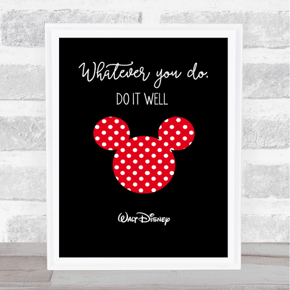 Minnie Mouse Walt Disney Polka Dot Quote Wall Art Print