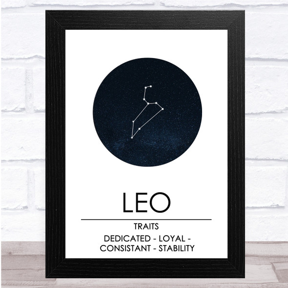 Zodiac Star Sign Constellation Leo Wall Art Print