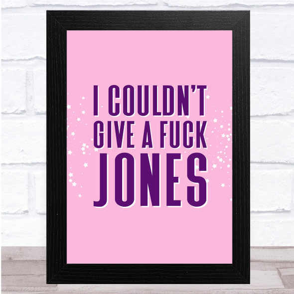 Bridget Jones I Couldn't Give A Fuck Jones Purple Little Stars Wall Art Print