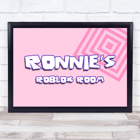 Roblox Pink Square Pattern Any Name Personalized Wall Art Print