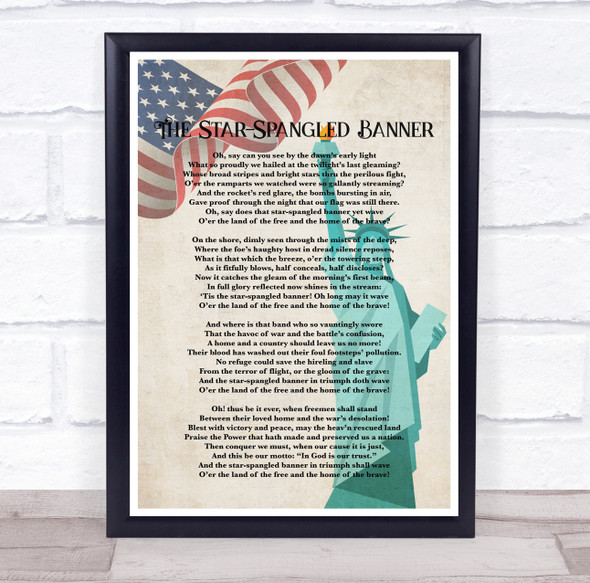 The Star Spangled Banner National Anthem United States Wall Art Print