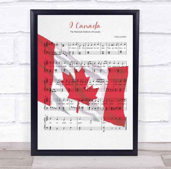 Canada National Anthem Patriotic Music Sheet Flag Wall Art Print