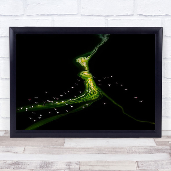 Flying Over Pattern Wildlife Nature Animal Above Green Minimalism Wall Art Print