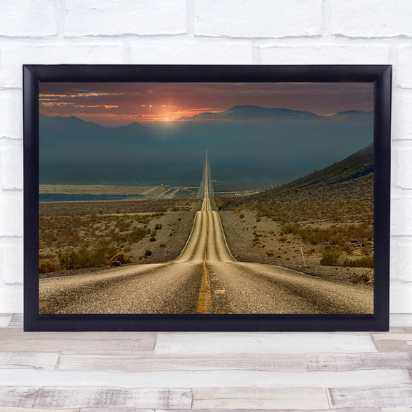 My Way Road Rolling Hills Wave Waves Way Sun Sunset Wall Art Print